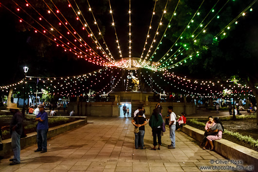 Decorations in preparation for the independence day celebrations in Oaxaca