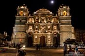 Travel photography:Oaxaca church by night, Mexico