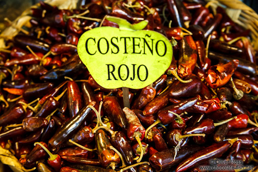 Type of chilli being sold at Oaxaca market