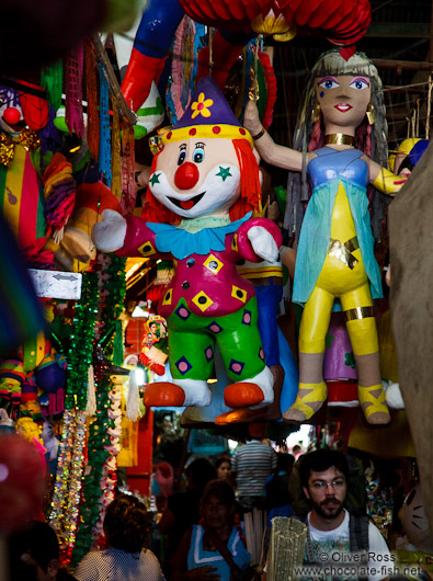 Piñatas for sale at Oaxaca market