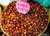 Travel photography:Chilli being sold at the Oaxaca market, Mexico