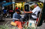 Travel photography:Oaxaca shoe polisher, Mexico