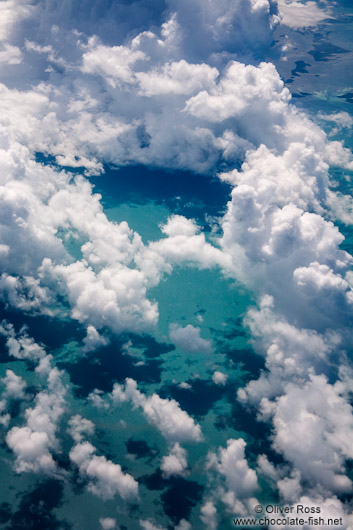 View of the Golf of Mexico from the air