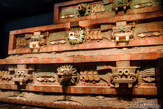 The Pyramid of the Feathered Serpent at the Mexico City Anthropological Museum