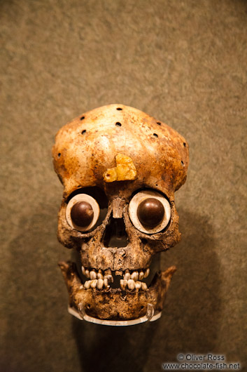 Ornate skull at the Mexico City Anthropological Museum