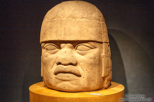 Olmec colossal head at the Mexico City Anthropological Museum