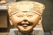 Travel photography:Smiling face (Carita sonriente) at the Mexico City Anthropological Museum, Mexico