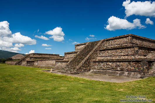 Buildings along the Avenue of the Dead at the Teotihuacan archeological site
