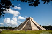 Travel photography:Central pyramid at the Chichen Itza archeological site, Mexico