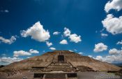 Travel photography:Sun pyramid at the Teotihuacan archeological site, Mexico