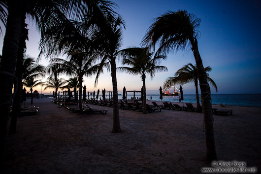 Cancun beach at sunset