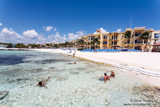 Playa del Carmen beach with hotels
