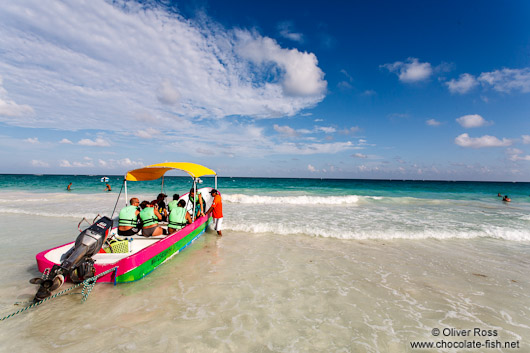 Tourists at Tulum beach