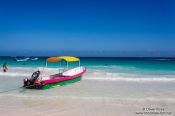 Travel photography:Boat on Tulum beach, Mexico