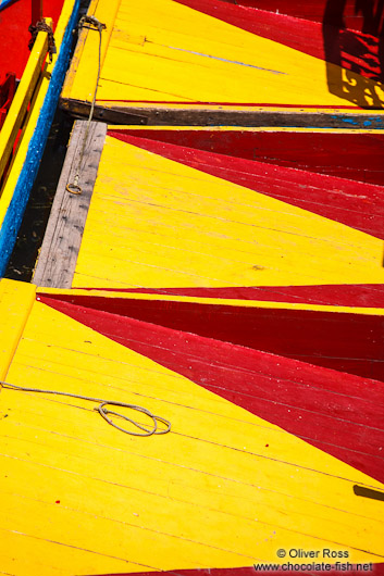 Colourful trajineras (rafts) on Lake Xochimilco