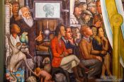 Travel photography:Mural by Diego Rivera entitled `El hombre en la encrucijada` (man at the crossroads) at the Palacio de Bellas Artes, Mexico