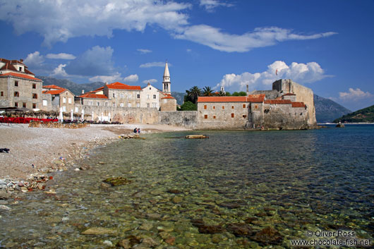 View of Budva town and beach