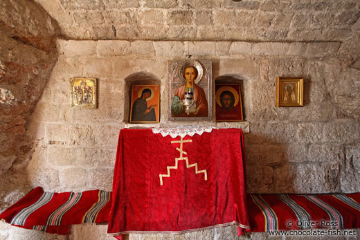 Small altar inside the Cetinje monastery