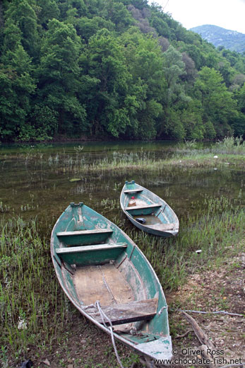 Small fishing boats in Rijeka-Crnojevica