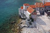 Travel photography:Houses inside the Budva fortress, Montenegro