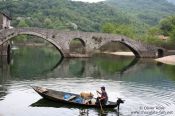 Travel photography:Ancient bridge in Rijeka-Crnojevica dating from the time of Turkish domination, Montenegro