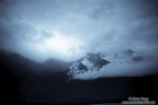 Clouds over Fiordland National Park