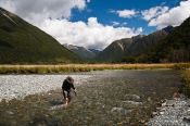 Travel photography:Crossing Travis River at Lake Rotoiti, New Zealand