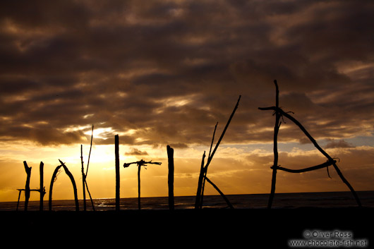 Hokitika beach at sunset