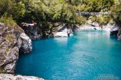 Travel photography:Jumper at the Hokitika Gorge, New Zealand