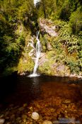 Travel photography:Dorothy Falls near Lake Kaniere , New Zealand