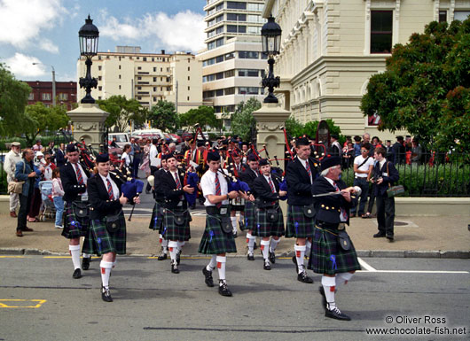 Bagpipe parade in Wellington