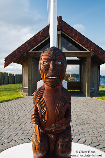 Sculpture in Rotorua Marae