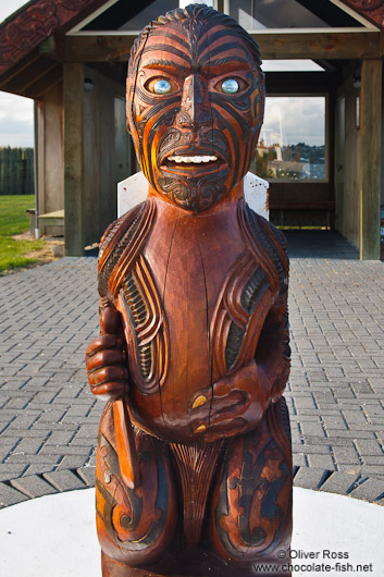 Sculpture in Rotorua Marae