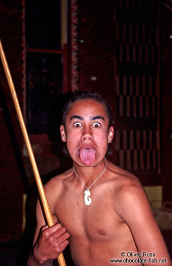 Maori boy after a Haka in Rotorua