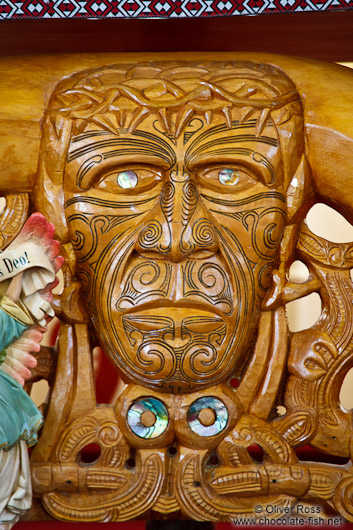 Carved altar in a church near Whanganui