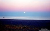 Travel photography:Moon over Napier Beach, New Zealand