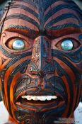 Travel photography:Sculpture in Rotorua Marae, New Zealand