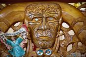 Travel photography:Carved altar in a church near Whanganui, New Zealand