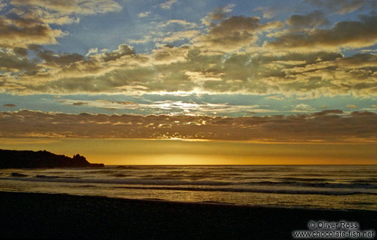 Sunset over the Punakaiki coast