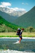 Travel photography:Crossing Travis River, New Zealand