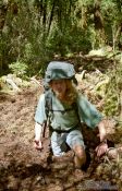 Travel photography:Waste-deep in mud during a dry summer in Fiordland (Dusky track), New Zealand