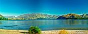 Travel photography:Panoramic image of Lake Wanaka, New Zealand