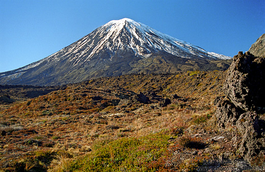View of Mt Ngarahoe in Tongariro National Park