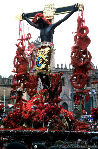 Procession of el Señor de los Temblores (Lord of the earthquakes) in Cusco