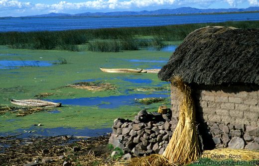 House near Puno at the shores of Lake Titikaka