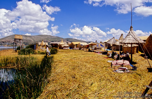 Uros island in Lake Titikaka