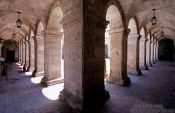 Travel photography:Cloister inside the Monasteiro Santa Catalina in Arequipa, Peru