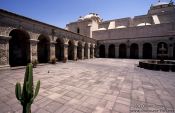 Travel photography:Courtyard of the Monasteiro Santa Catalina in Arequipa, Peru