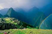 Travel photography:Rainbow over Machu Picchu, Peru