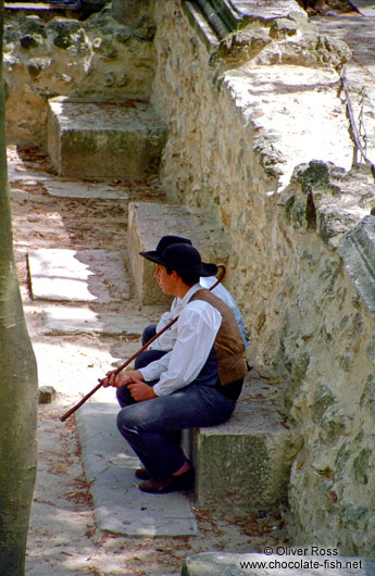 Two Boys in traditional dress in Lisbon`s São Jorge Castle